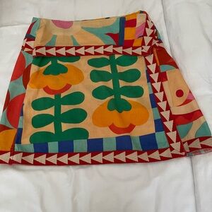 Farm Rio/Anthropologie Multicolor Geometric Mini Skirt